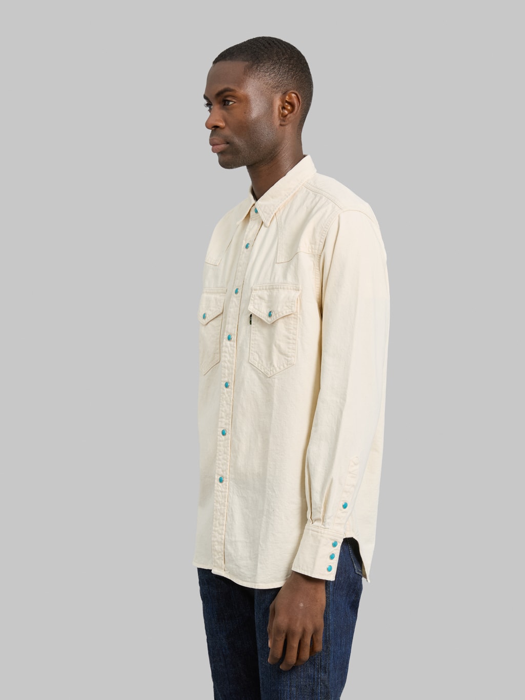 Fob Factory F3512 Western Shirt Ecru