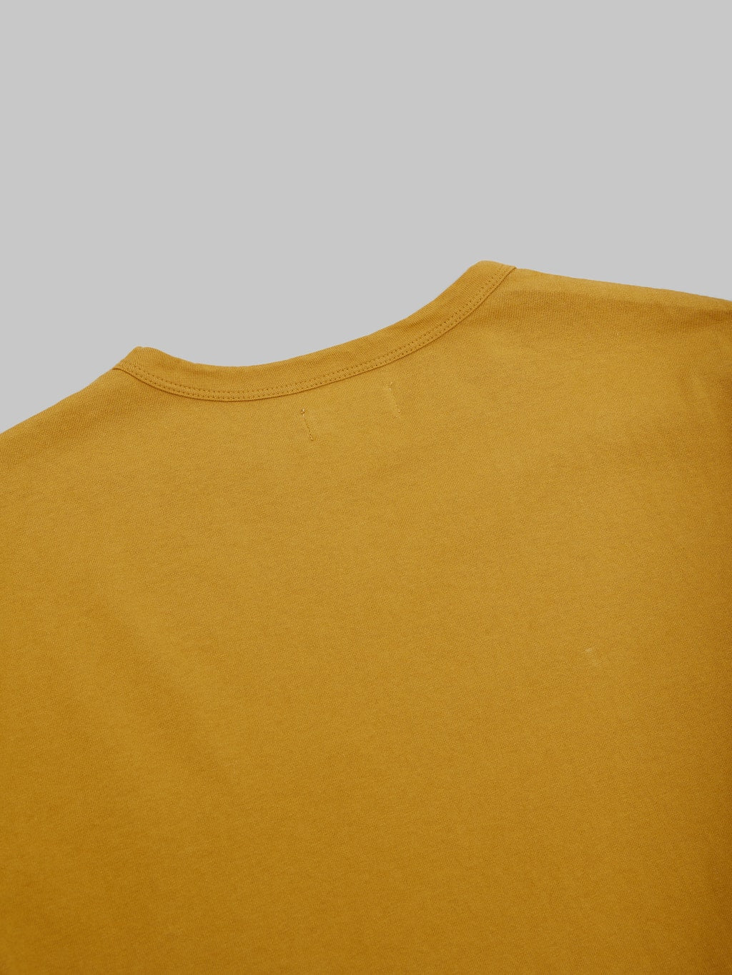 freenote cloth 9 ounce pocket t shirt mustard heavyweight back collar