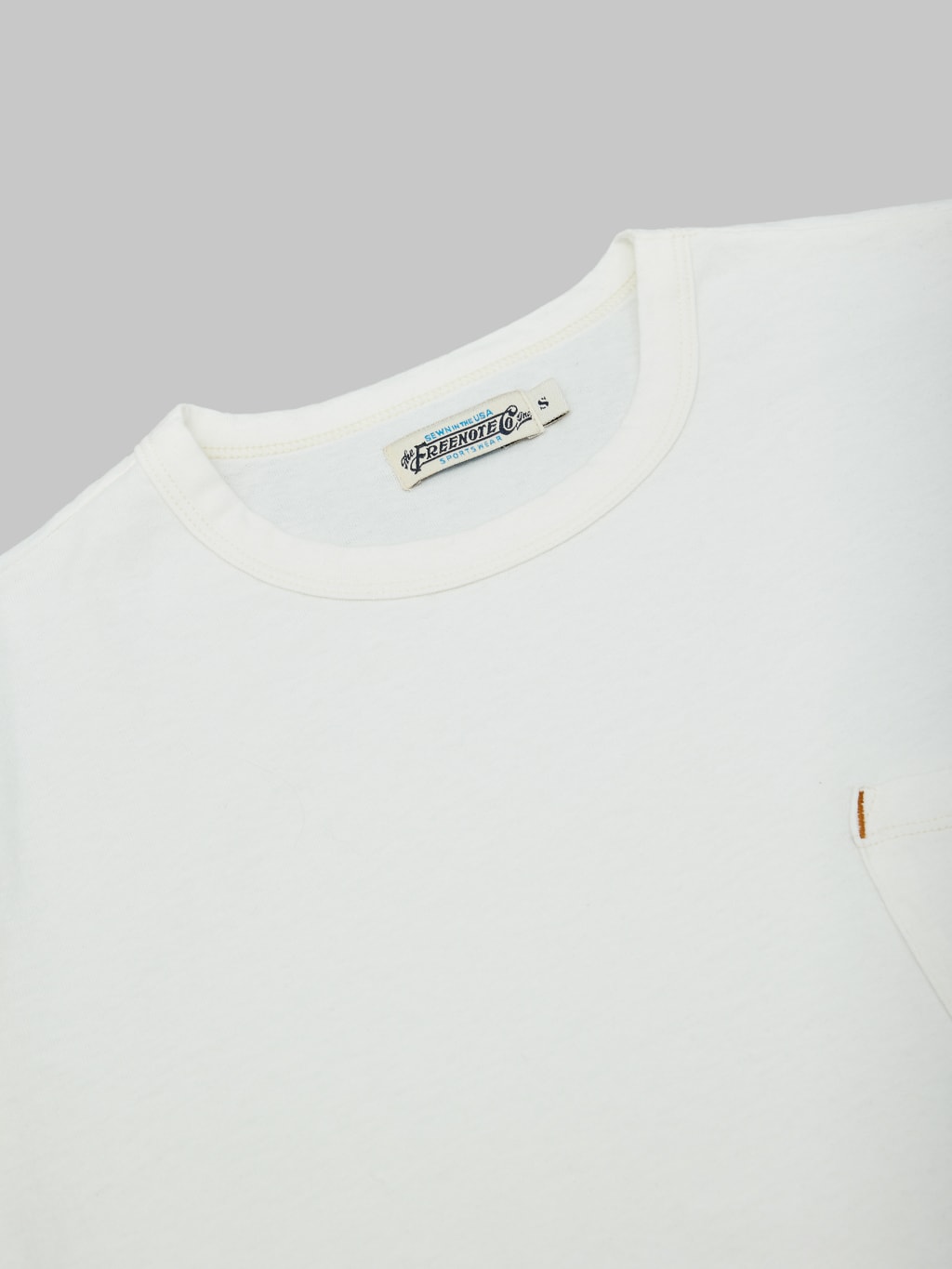 freenote cloth 9 ounce pocket t shirt white collar