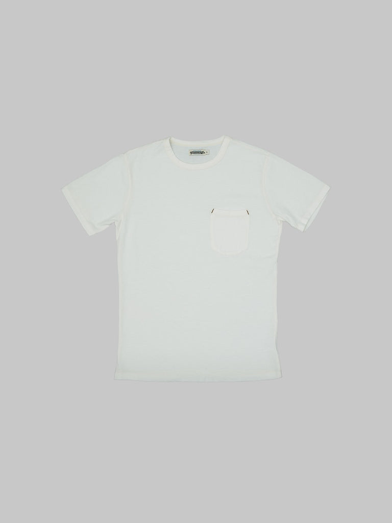 freenote cloth 9 ounce pocket t shirt white made in USA