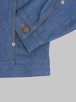 freenote cloth classic denim jacket vintage blue denim  cuff closeup