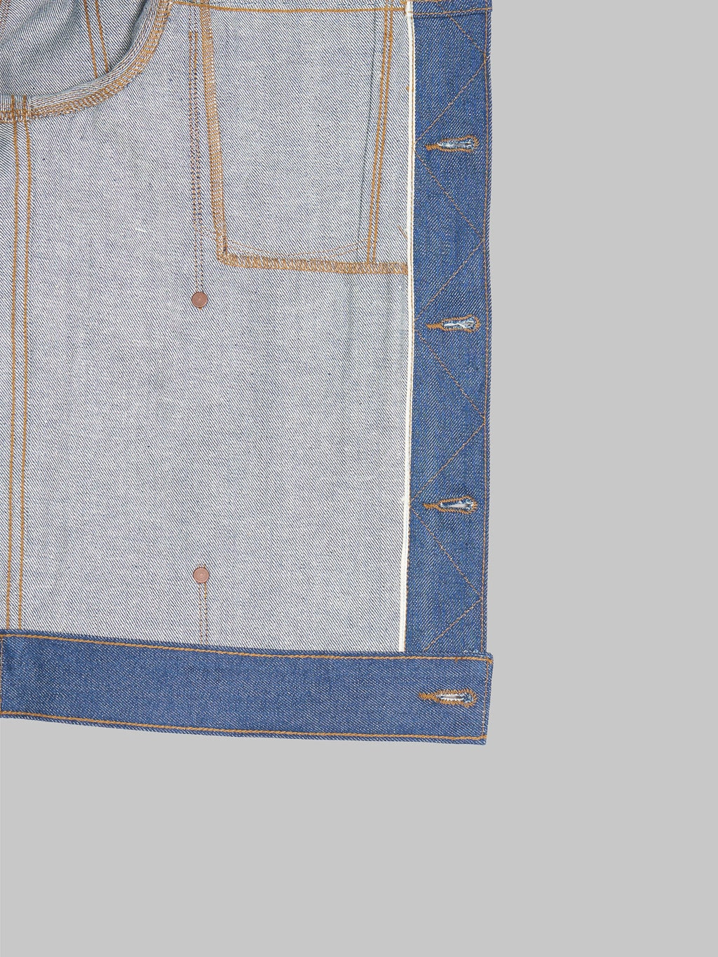freenote cloth classic denim jacket vintage blue denim fabric interior