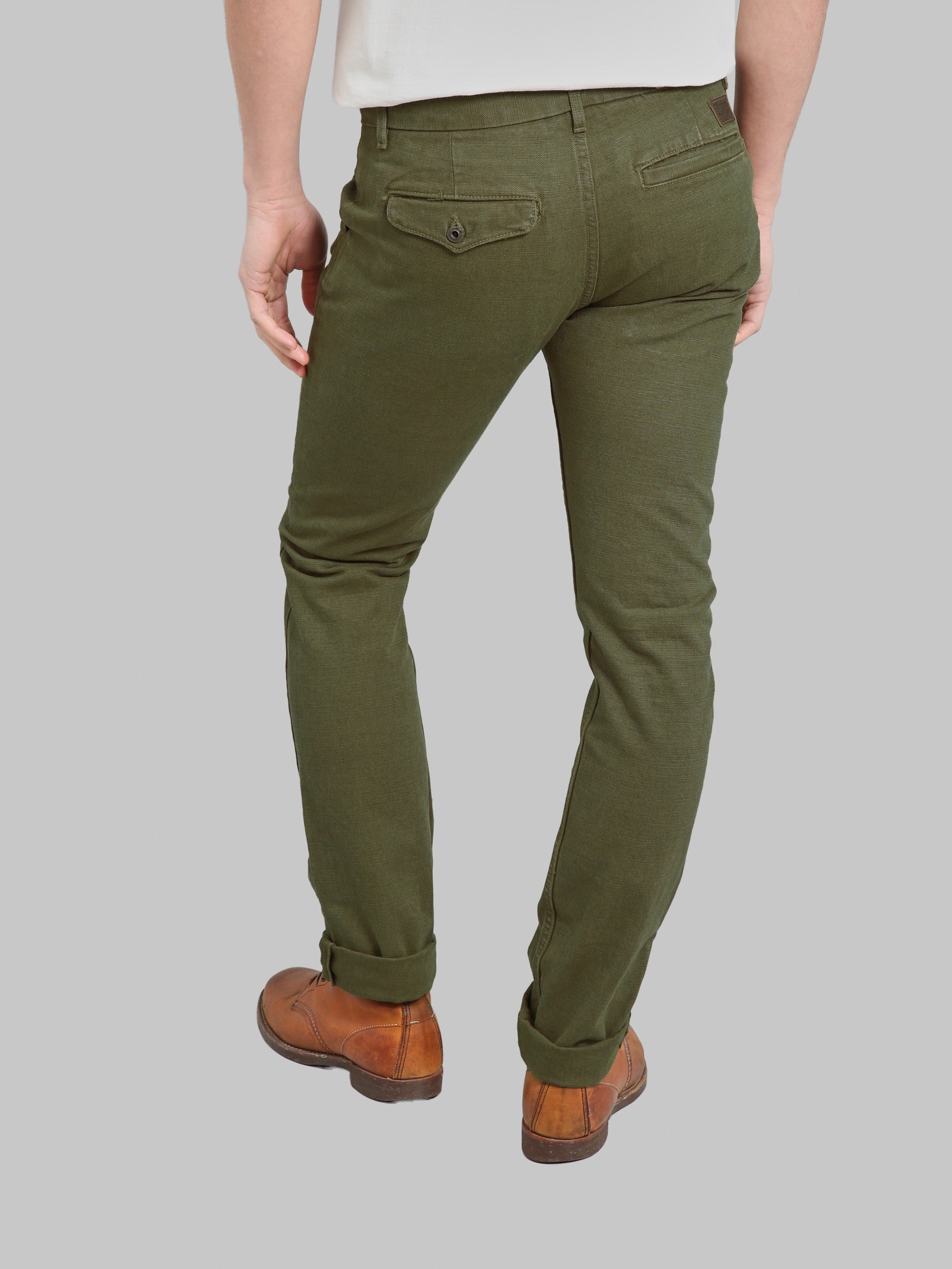 Freenote Cloth Workers Chino Slim Fit 14oz Slub Army Green