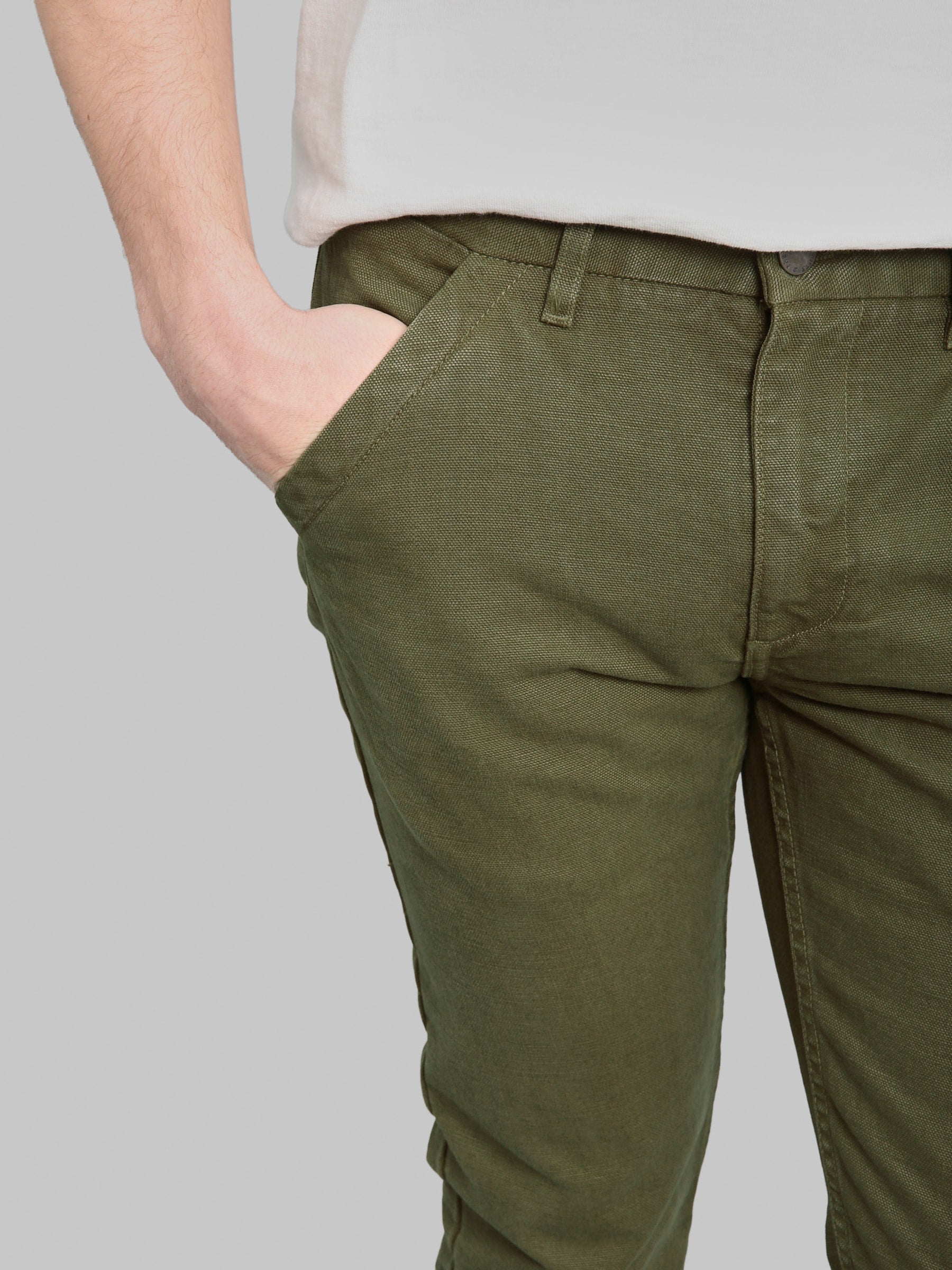 Freenote Cloth Workers Chino Slim Fit 14oz Slub Army Green