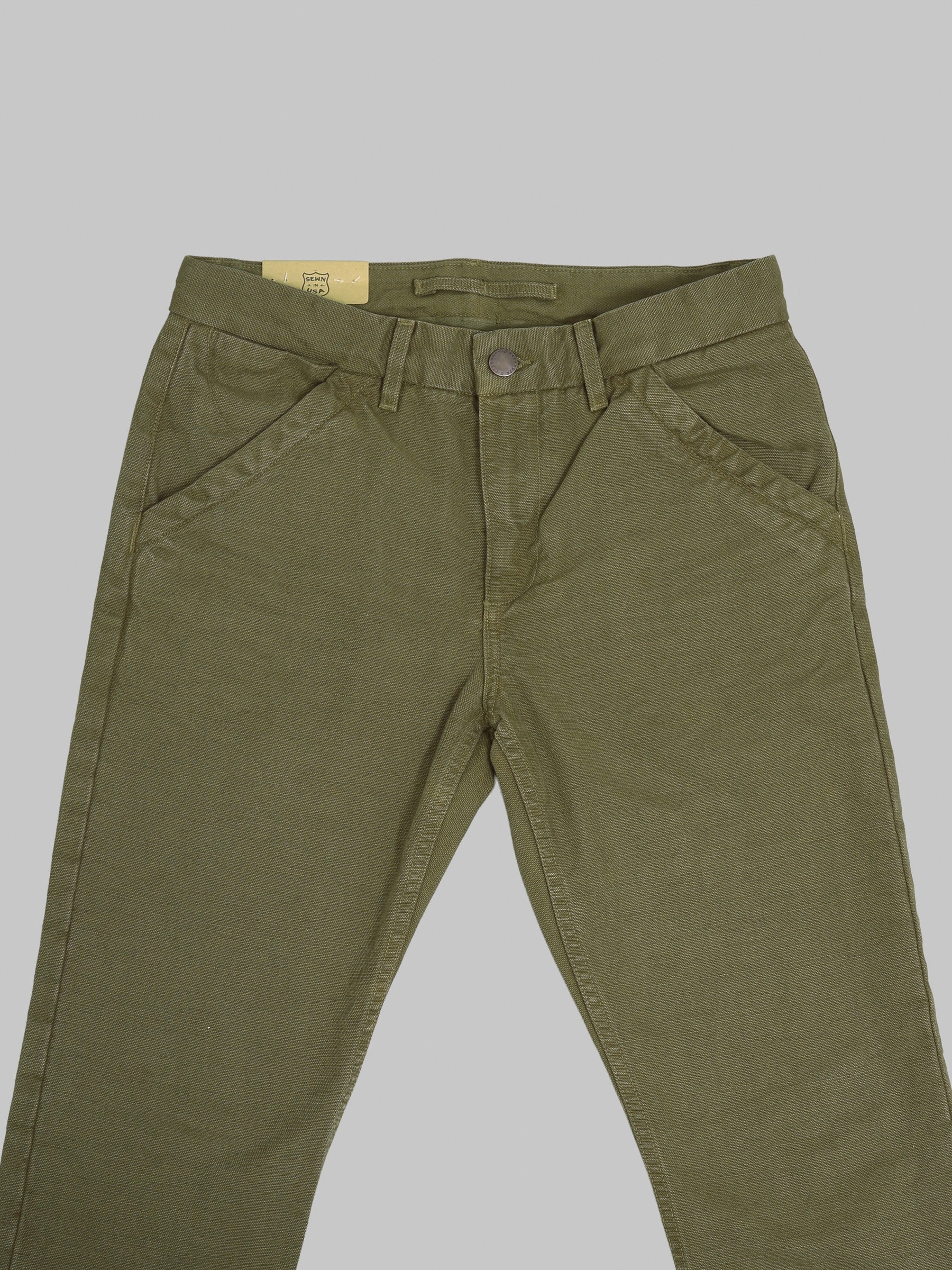 Freenote Cloth Workers Chino Slim Fit 14oz Slub Army Green