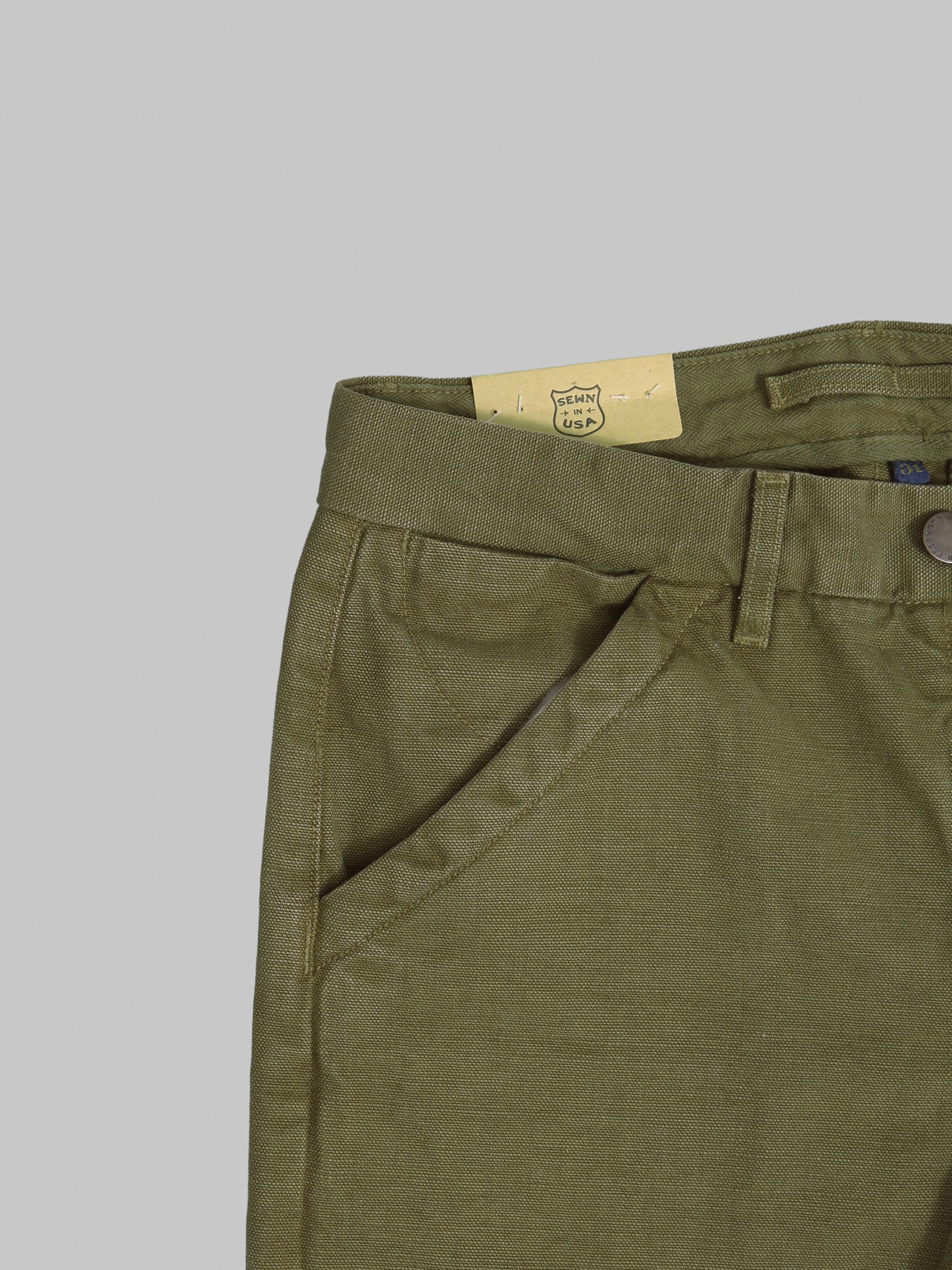Freenote Cloth Workers Chino Slim Fit 14oz Slub Army Green