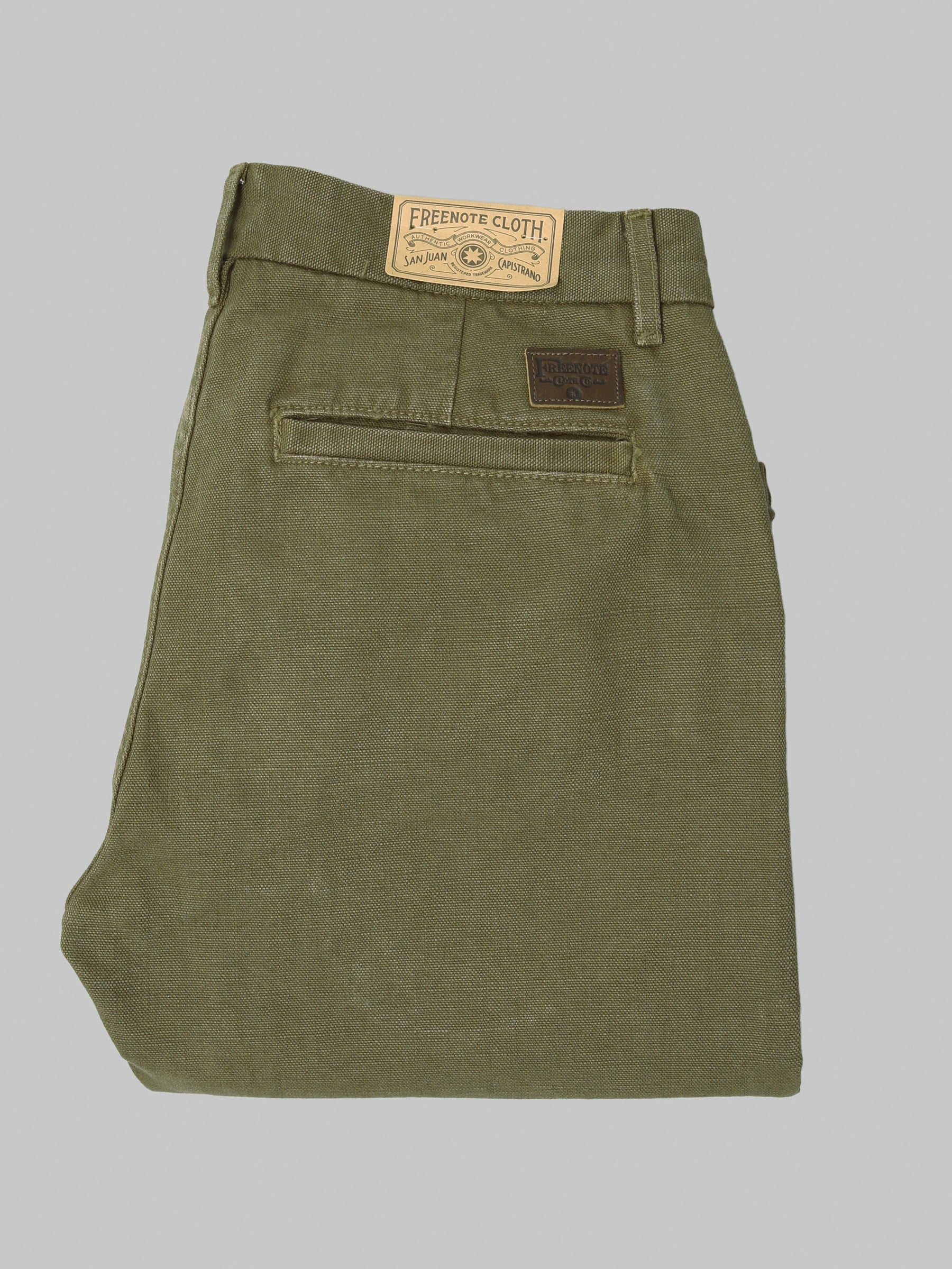 Freenote Cloth Workers Chino Slim Fit 14oz Slub Army Green