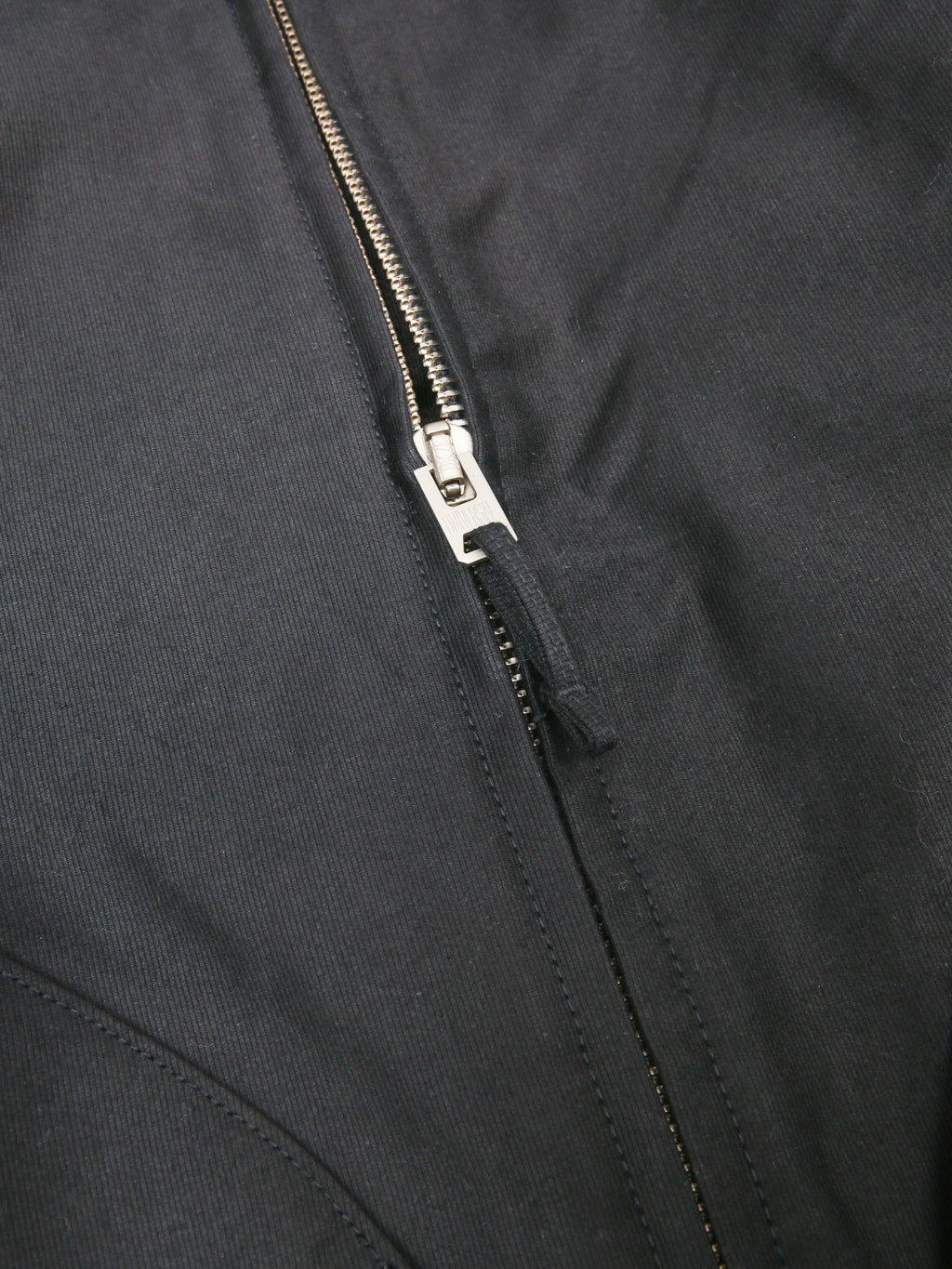 Freenote Mariner Heavy Jacket Black zip closeup