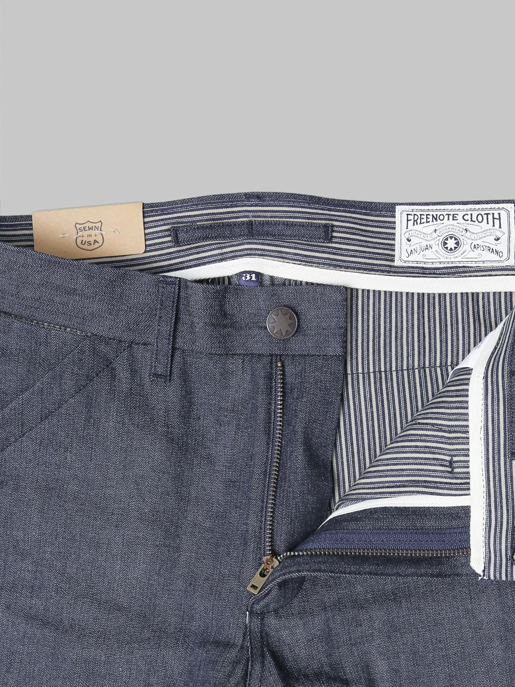 Freenote Workers Chino Slim Fit 11oz 1900 Denim interior fabric