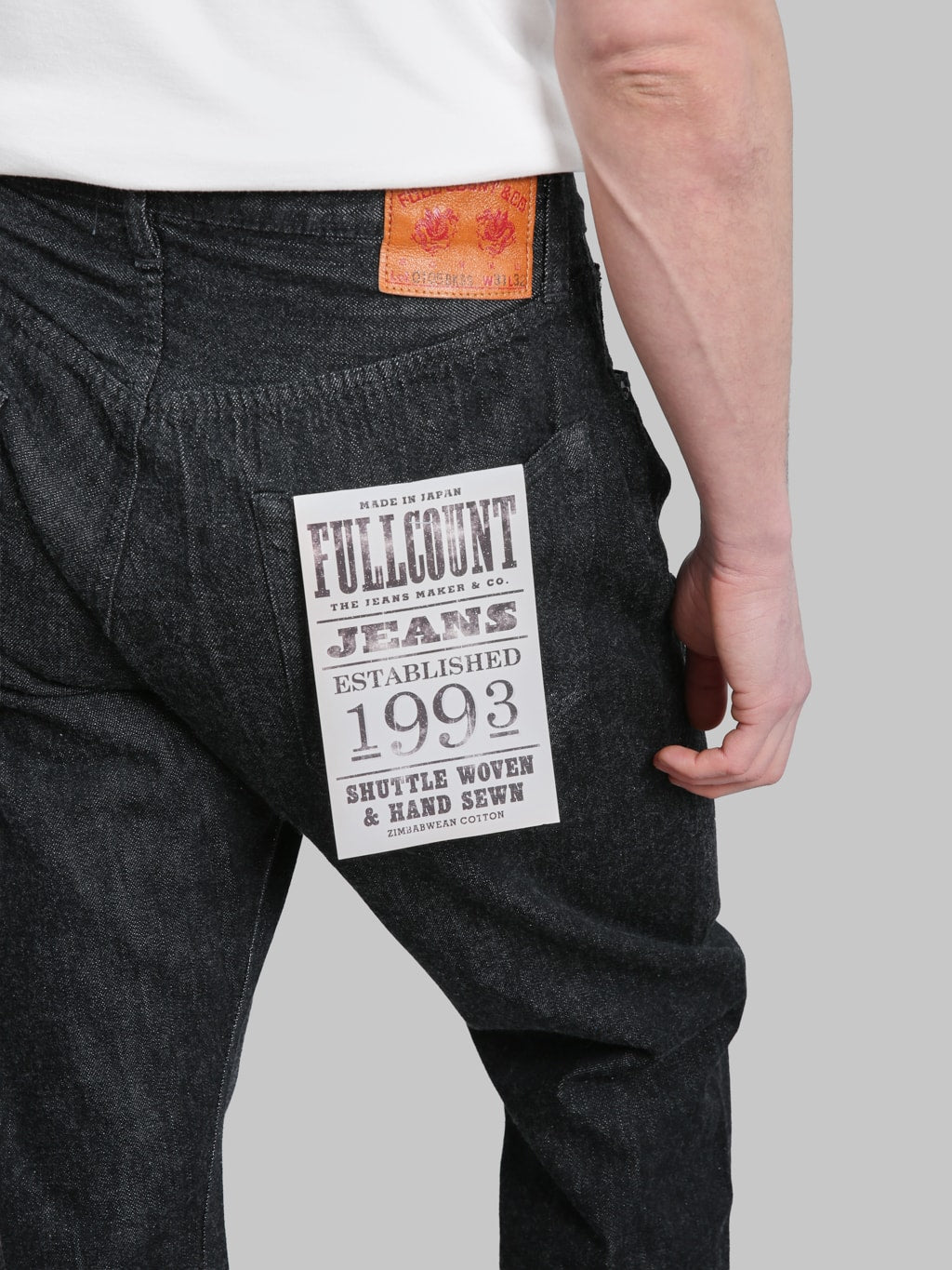 Fullcount 0105BKSS 11.5oz Wide Straight Jeans Black (Super Smooth) - Redcast Heritage Co.