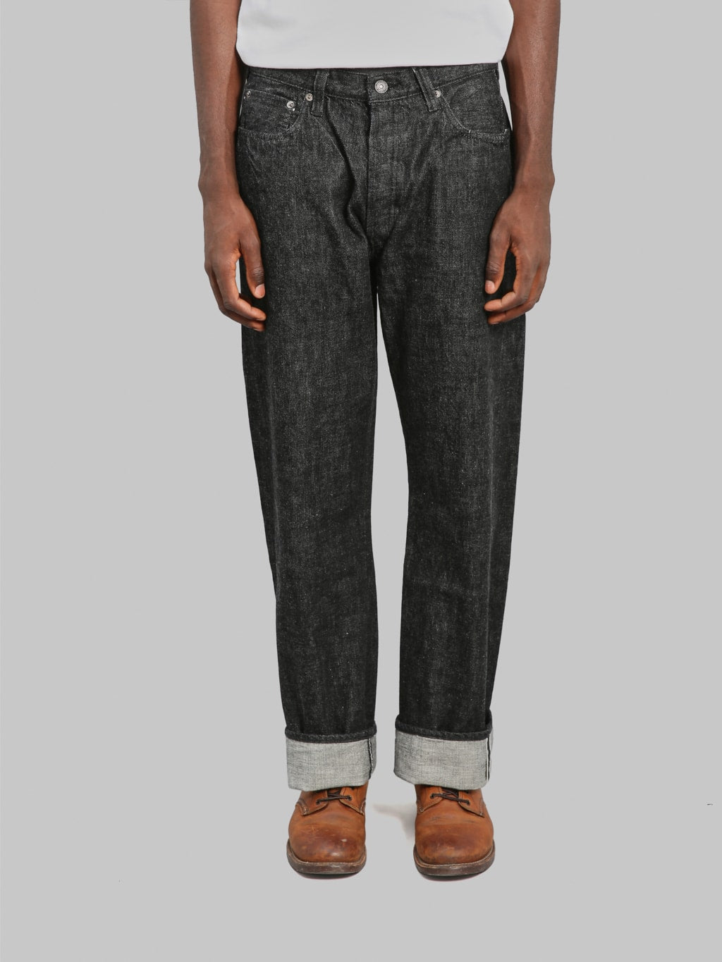 Fullcount 0105BK 13.7oz Wide Straight Black Jeans