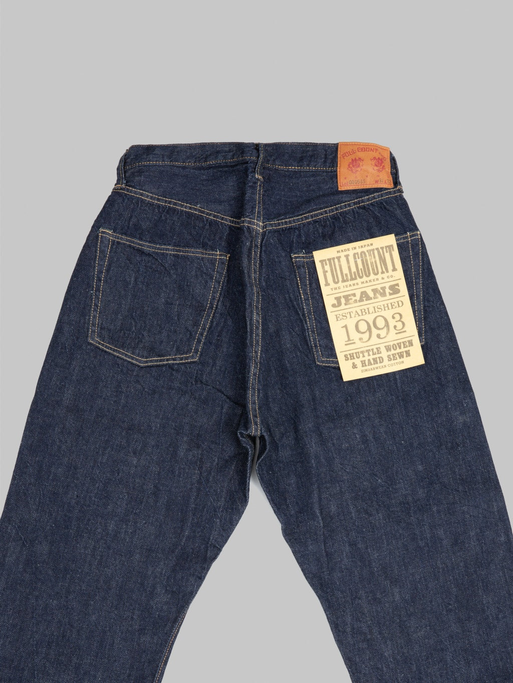 Fullcount 0105SSW Wide Straight Jeans Super Smooth back details