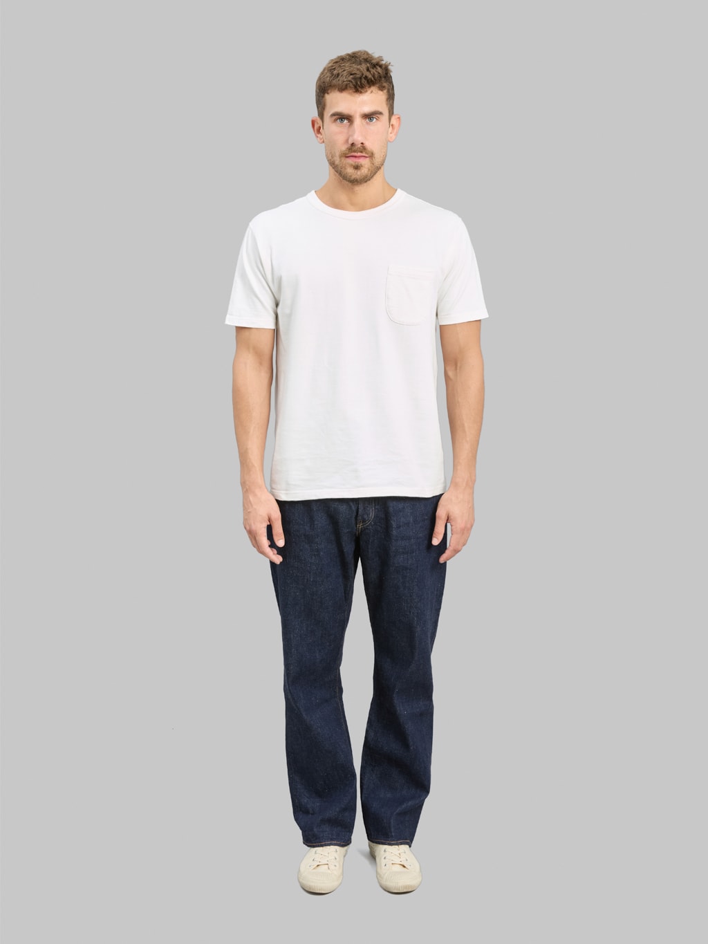 Fullcount 0105SSW Wide Straight Jeans Super Smooth front look