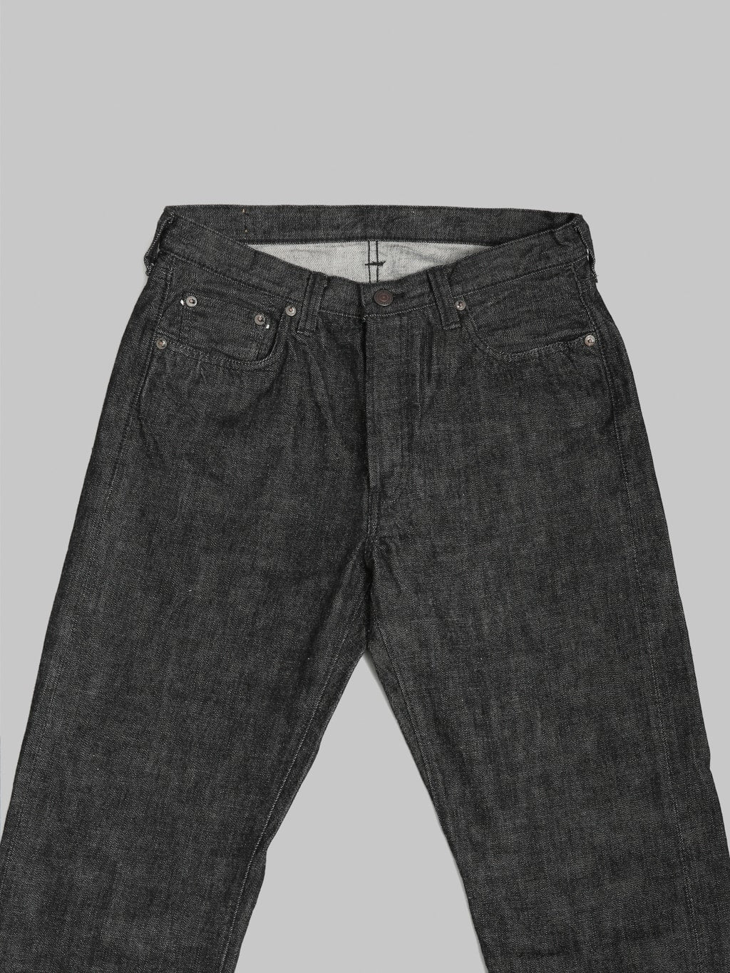 Fullcount 1101BK Regular Straight Black Jeans front details