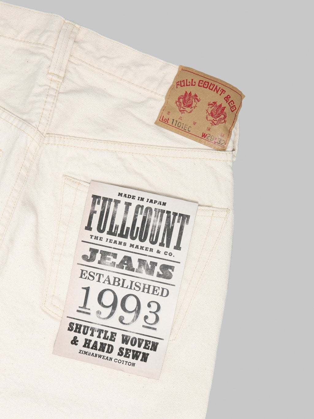 Fullcount 1101EC 13oz Ecru Selvedge Regular Straight Jeans