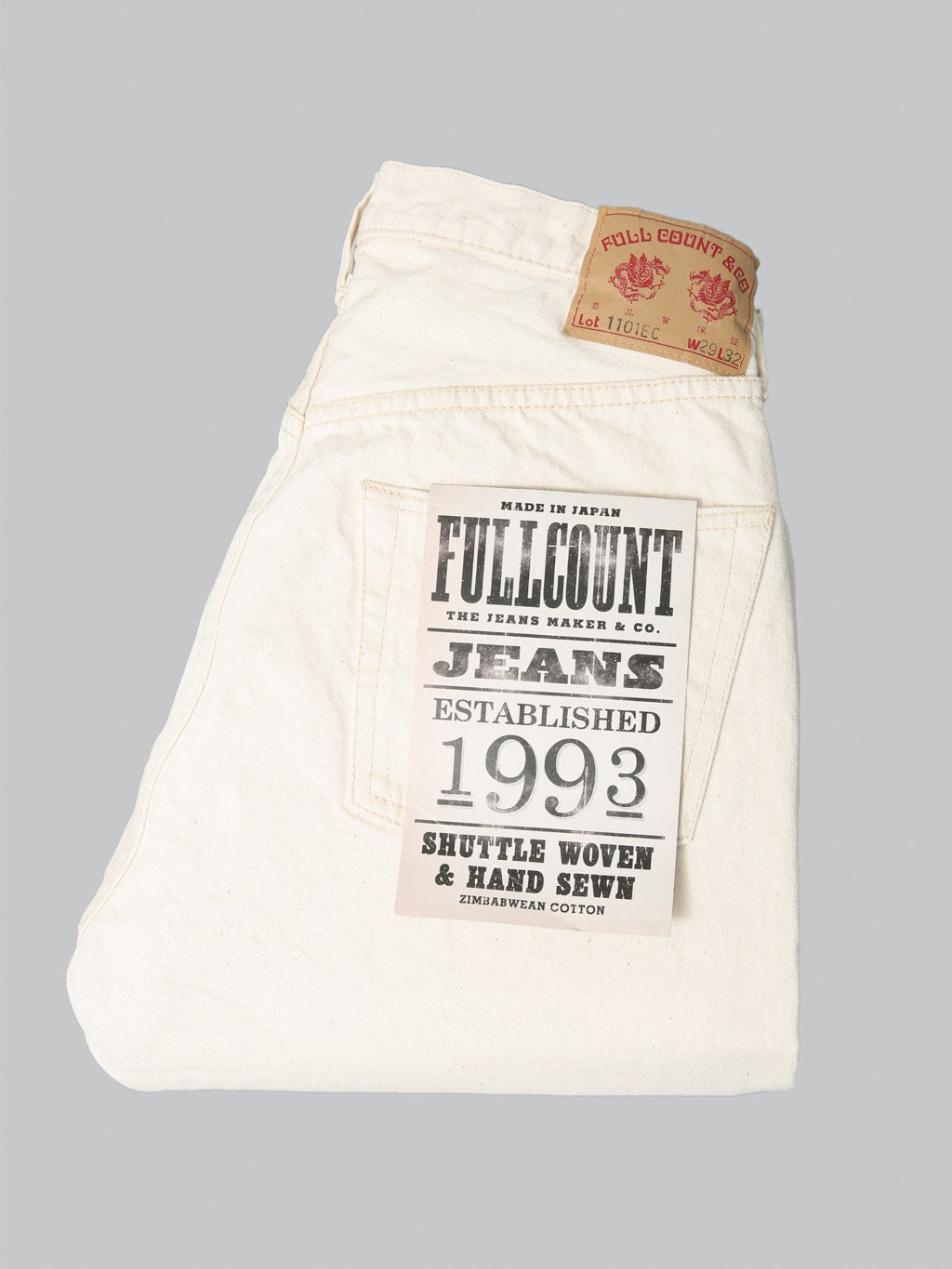 Fullcount 1101EC 13oz Ecru Selvedge Regular Straight Jeans