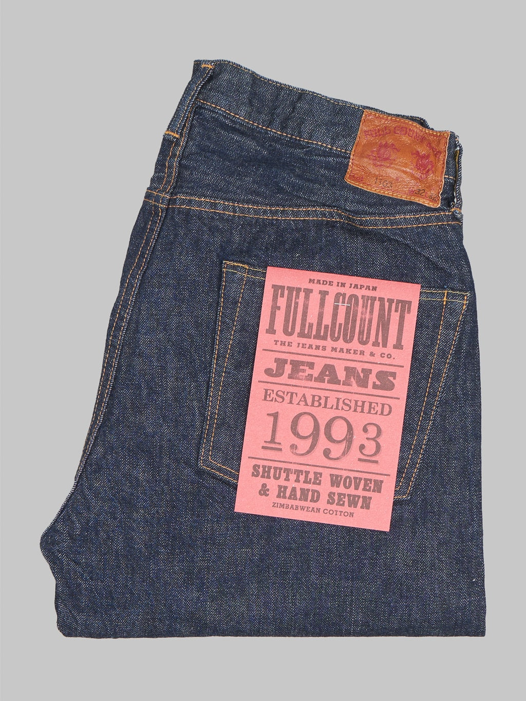 fullcount 1103 clean straight selvedge denim jeans made in japan