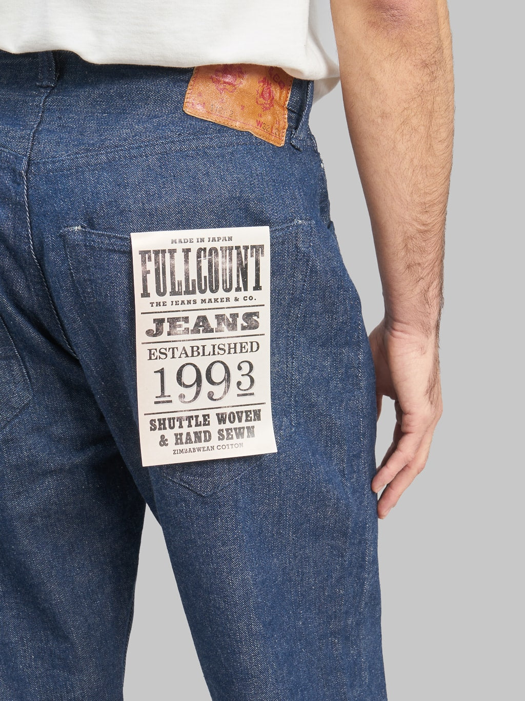 fullcount 1121 duke original selvedge denim super wide jeans back details