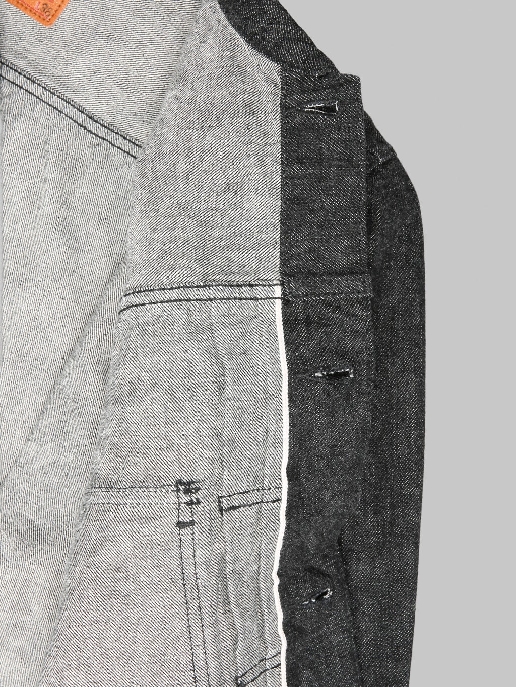 Fullcount 2102BK Type 2 Black Denim Jacket interior details