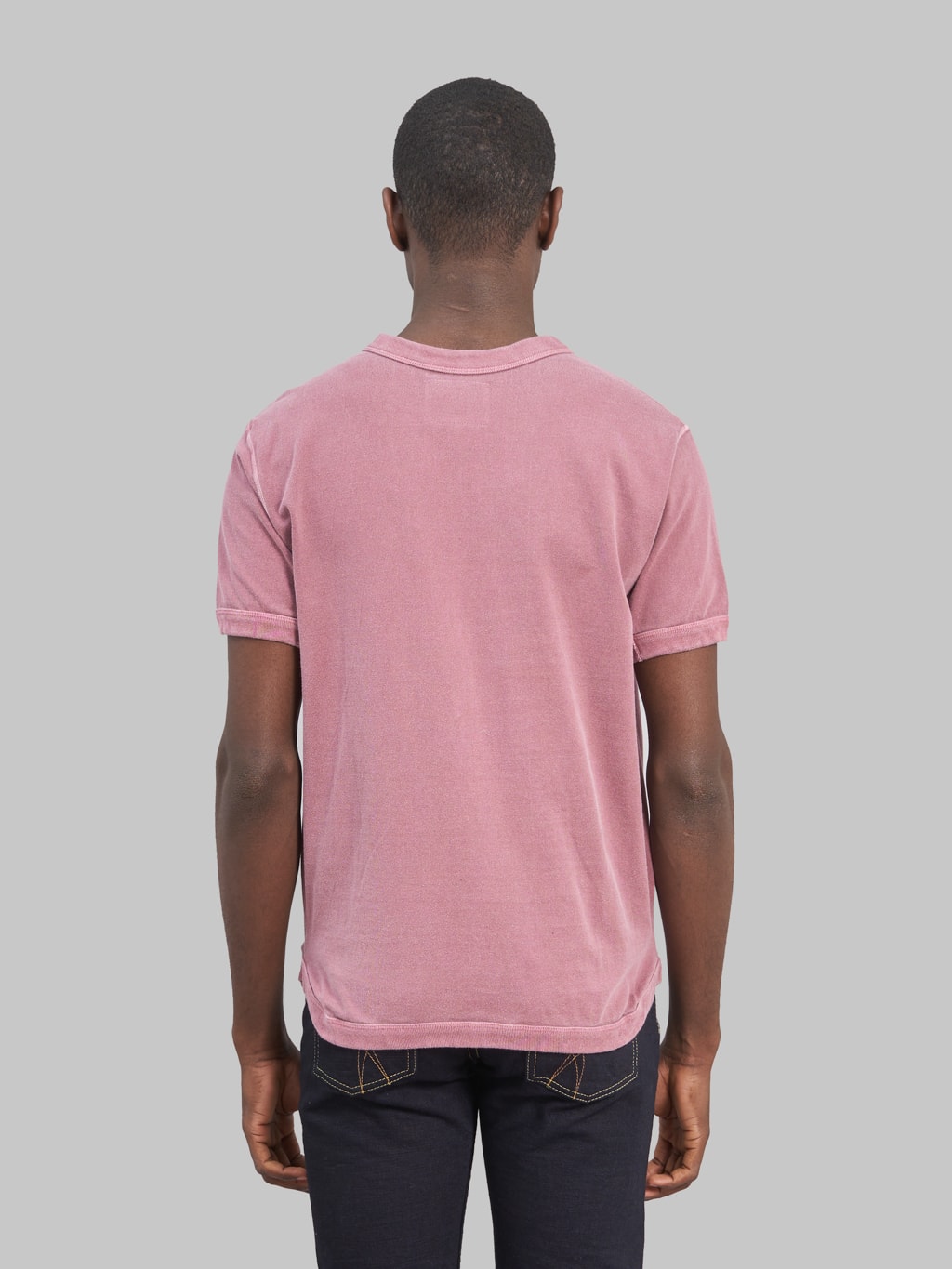 fullcount flat seam heavyweight tshirt burgundy back fit