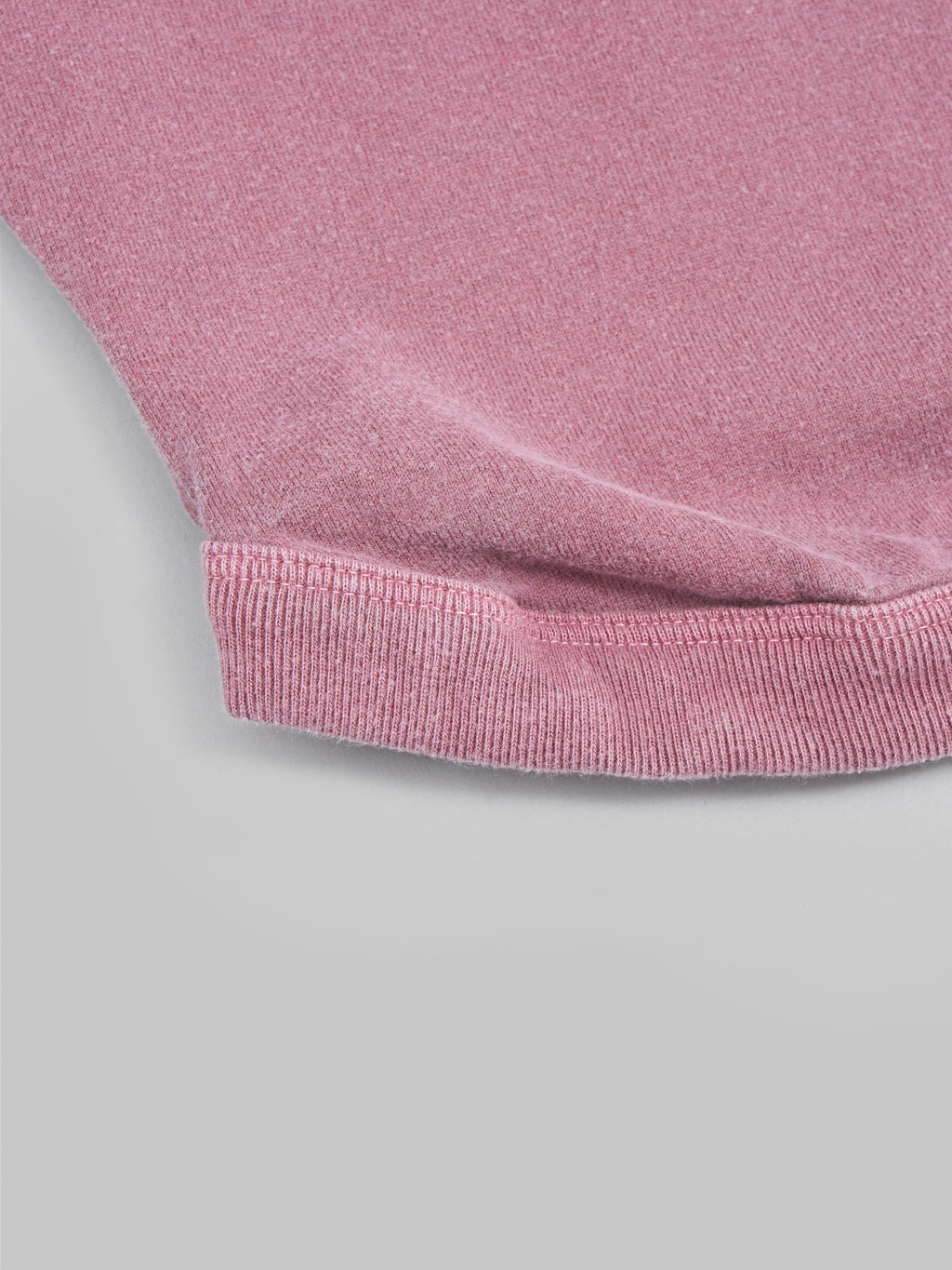 fullcount flat seam heavyweight tshirt burgundy fabric closeup