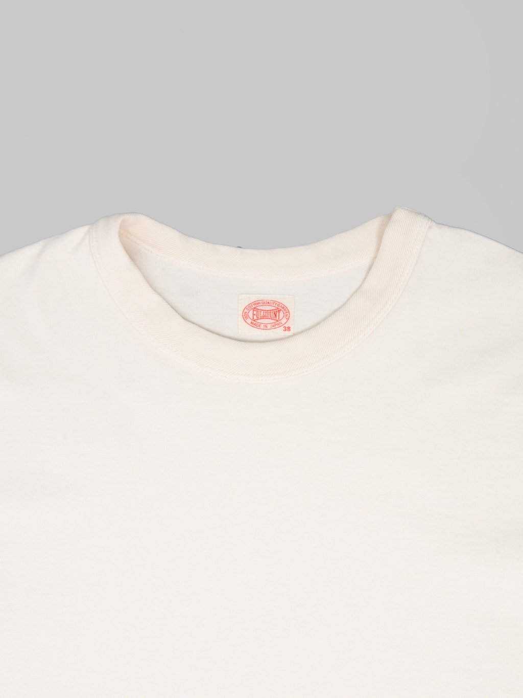 Fullcount 5222 Flat Seam Heavyweight TShirt Ecru collar