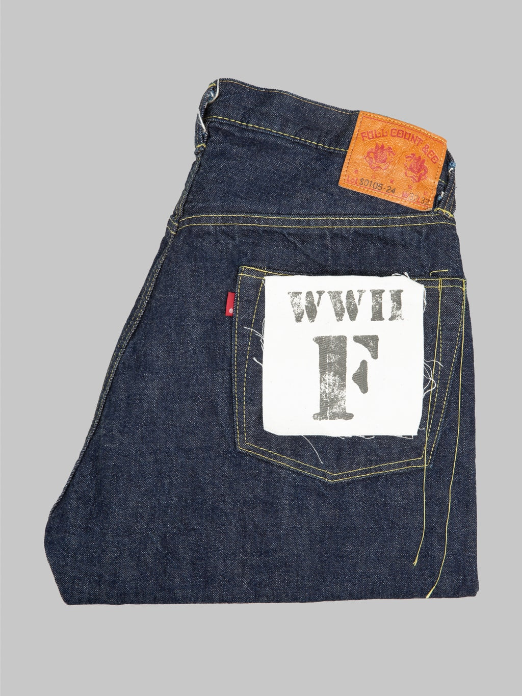 Fullcount S0105 13.7oz WWII Model Jeans – Brown Cotton, Wide  