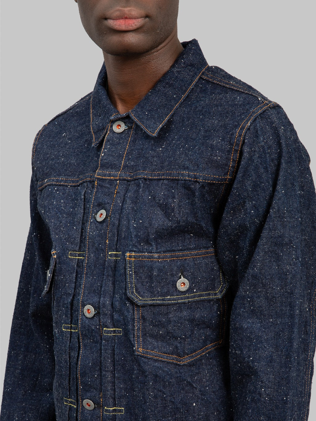 graph zero 15oz nep yarn type 2 denim jacket chest