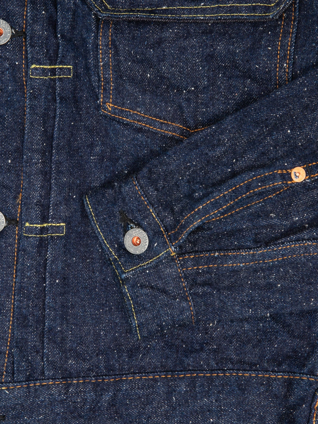 graph zero 15oz nep yarn type 2 denim jacket sleeve