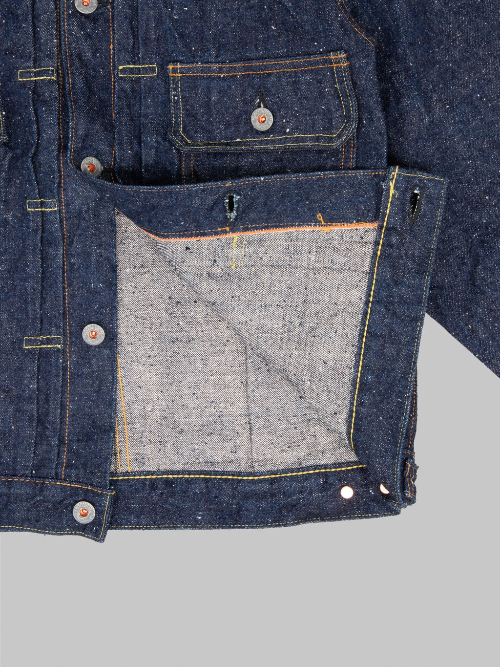 graph zero 15oz nep yarn type 2 denim jacket brown weft