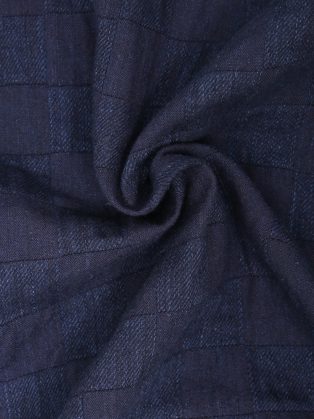 Graph Zero Officer Indigo Plaid Long Sleeve Shirt texture