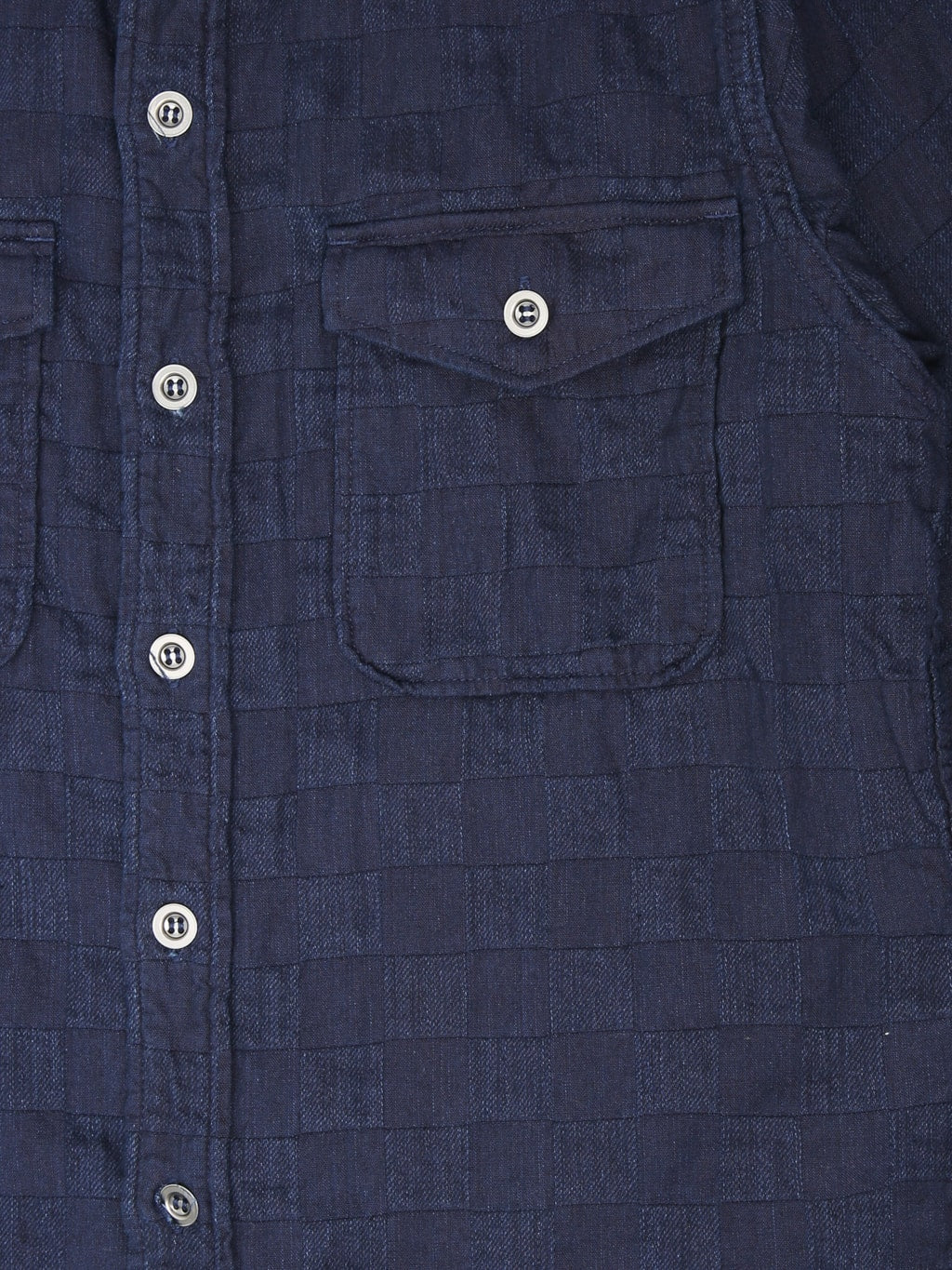 Graph Zero Officer Indigo Plaid Long Sleeve Shirt made in japan