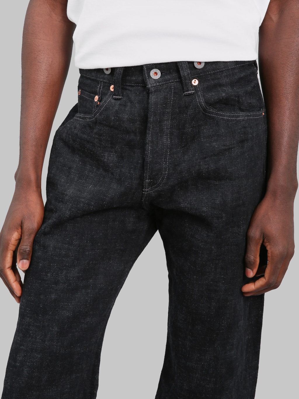 Graph Zero 15oz "Skein Dyeing Denim" Heritage Regular Straight Jeans Black - Redcast Heritage Co.