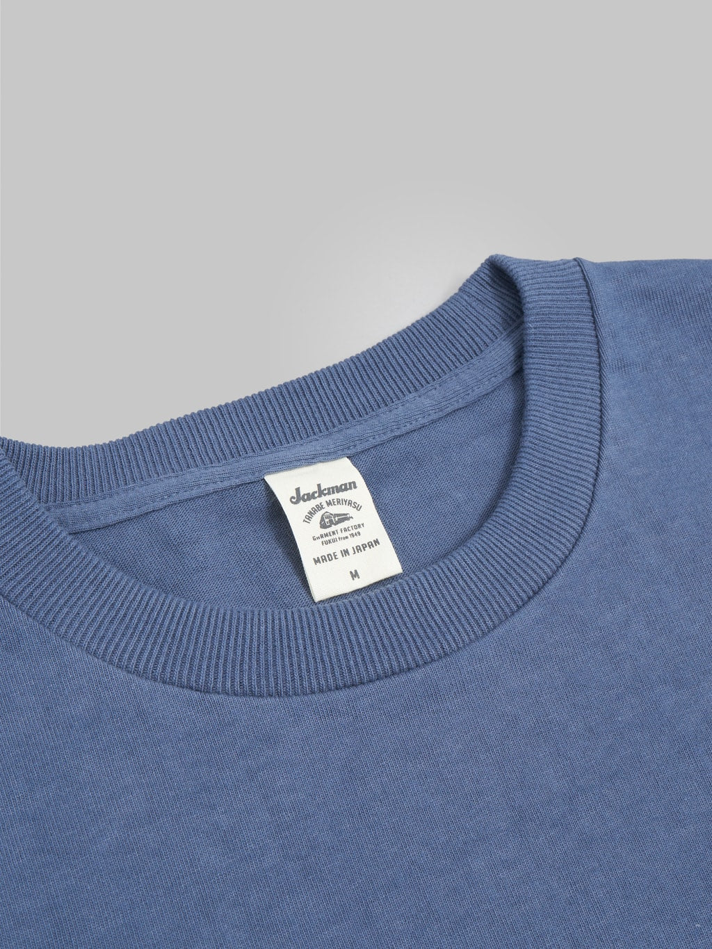 jackman dotsume tshirt off classic blue collar closeup