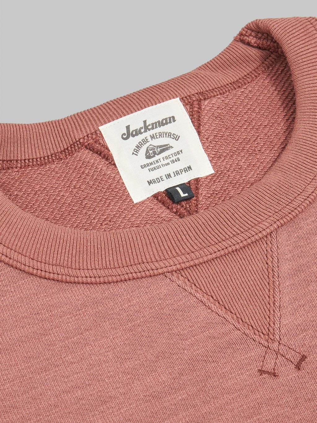 Jackman GG Sweat Crewneck Pale brick collar stitching
