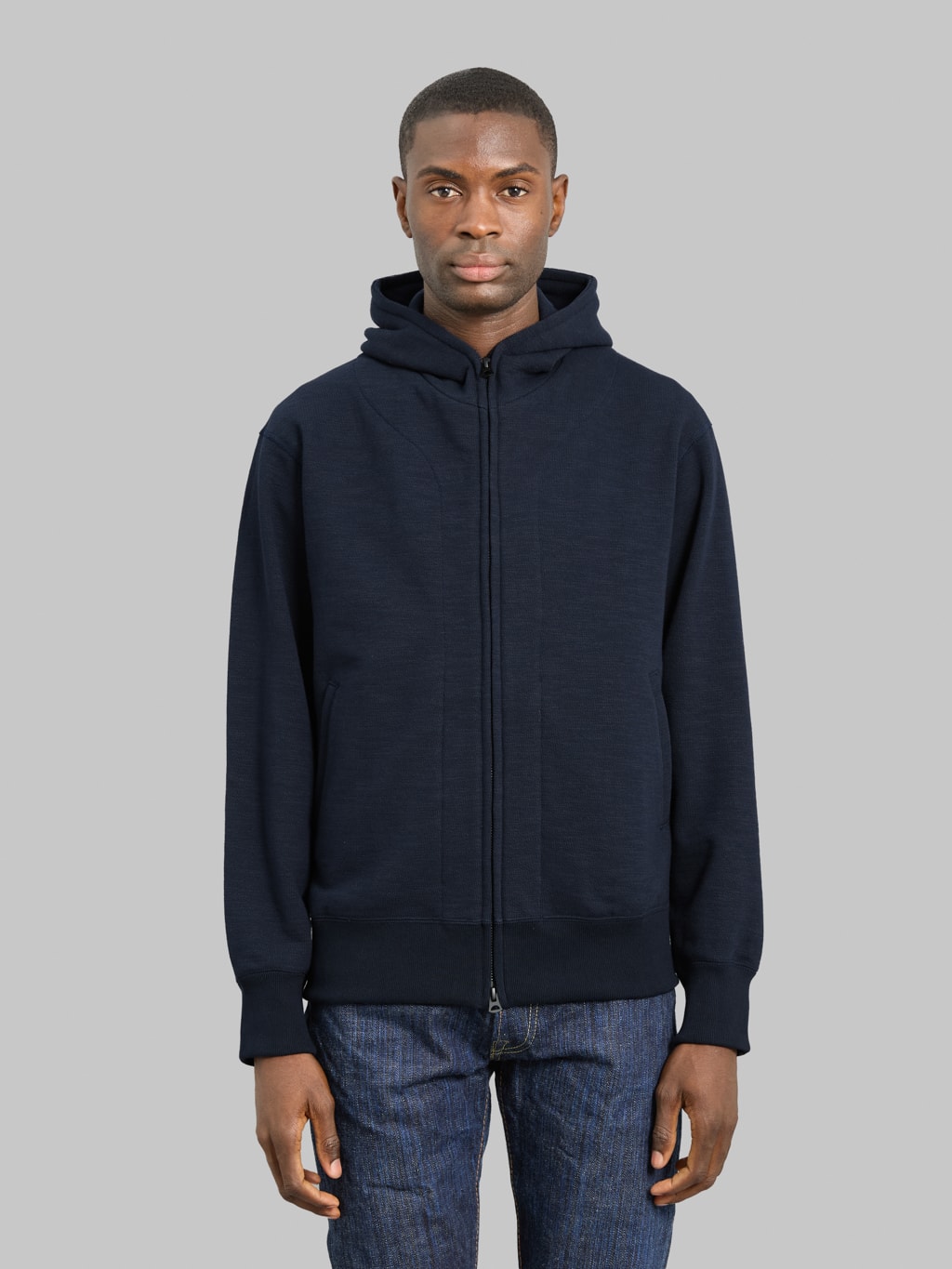 Jackman GG Sweat Zip Parka Navy – Premium Japanese Sweat Hoodie
