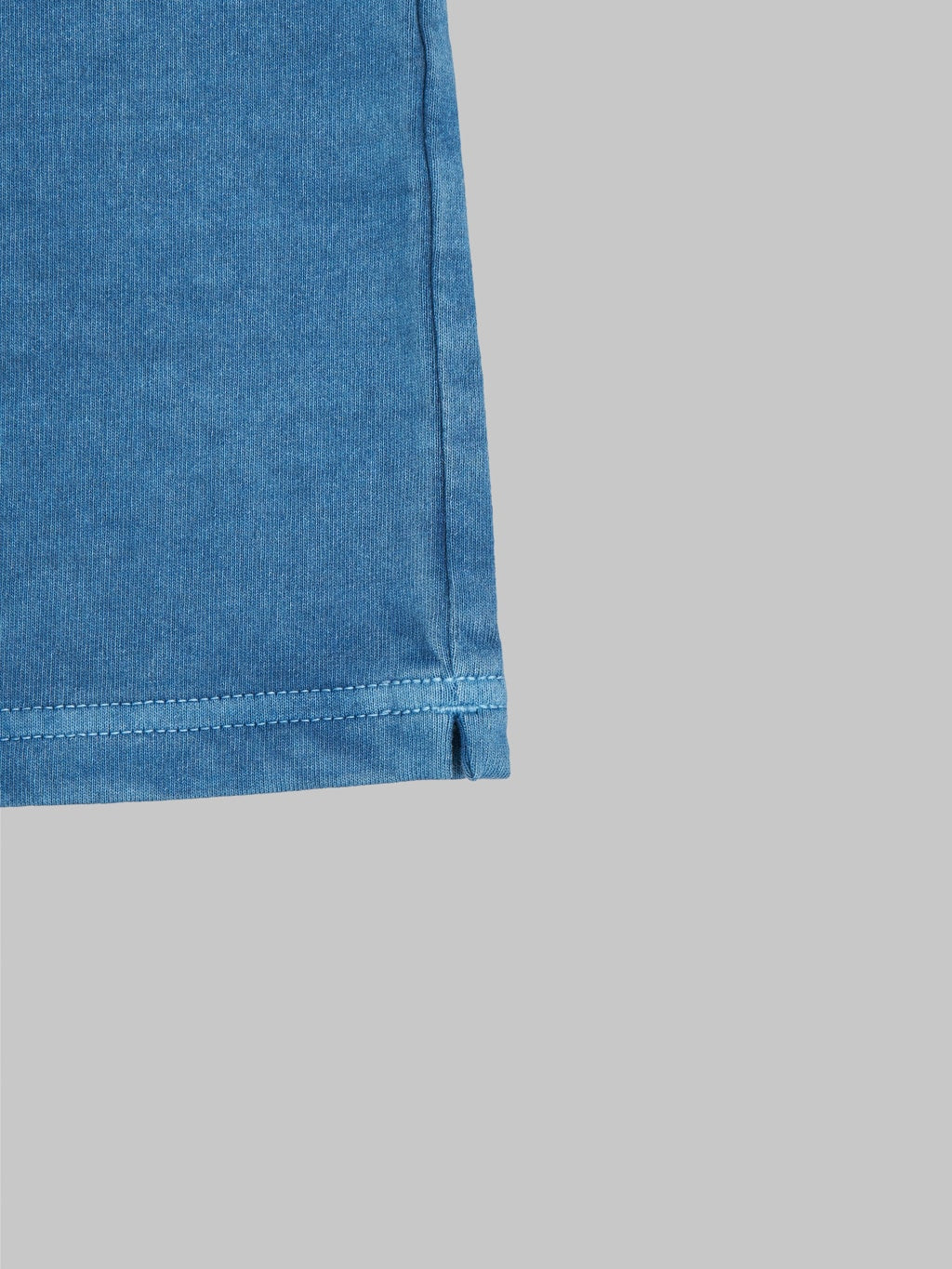 jackman lead off tshirt fade blue hem closeup