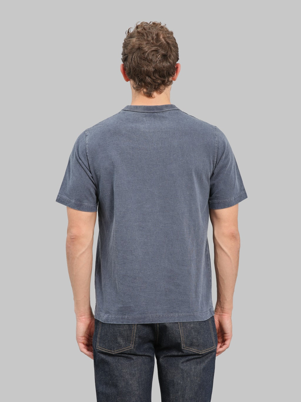 Jackman Lead-Off Pigment-Dye T-Shirt Fade Navy