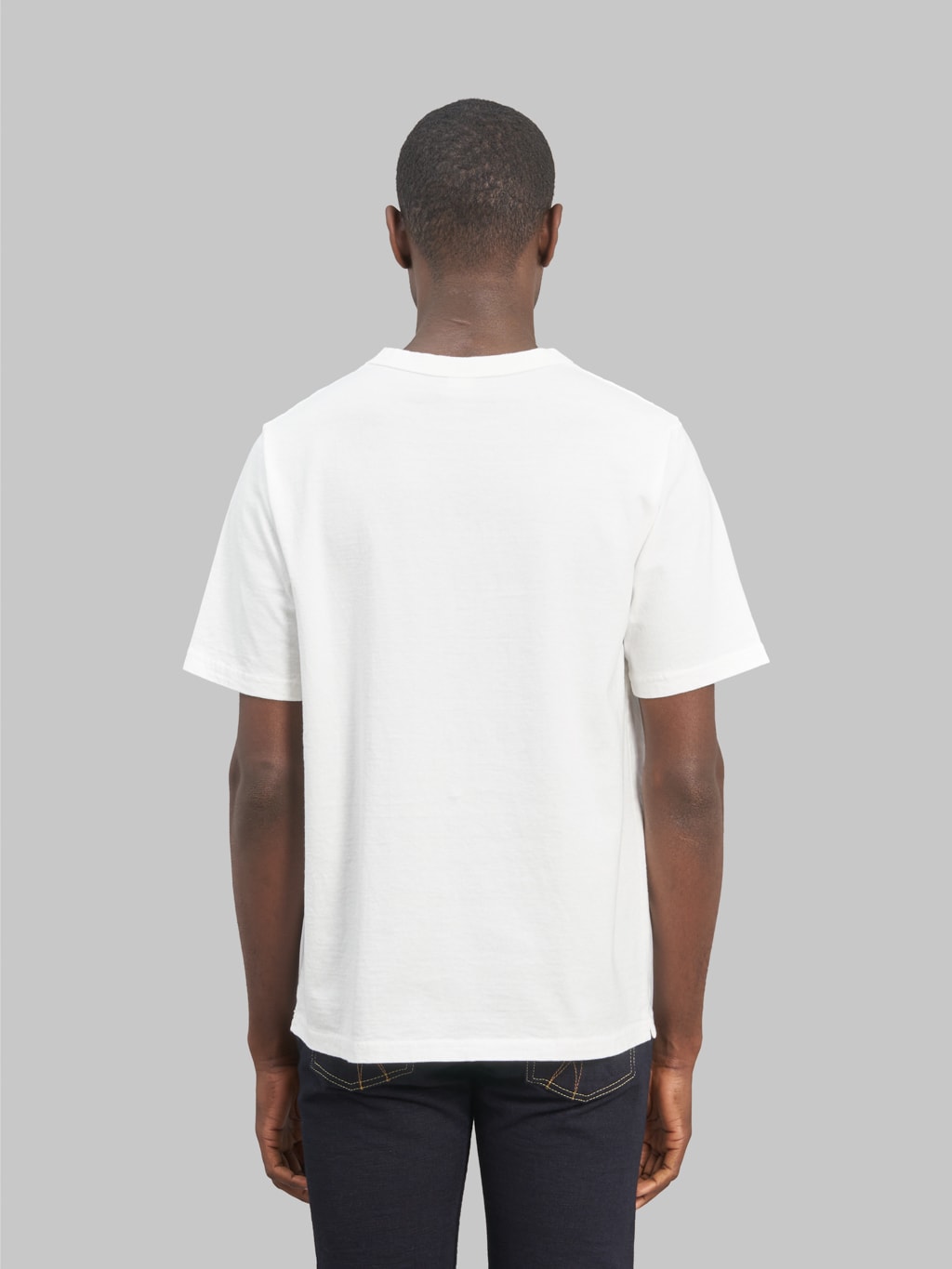 jackman lead off tshirt white model back fit