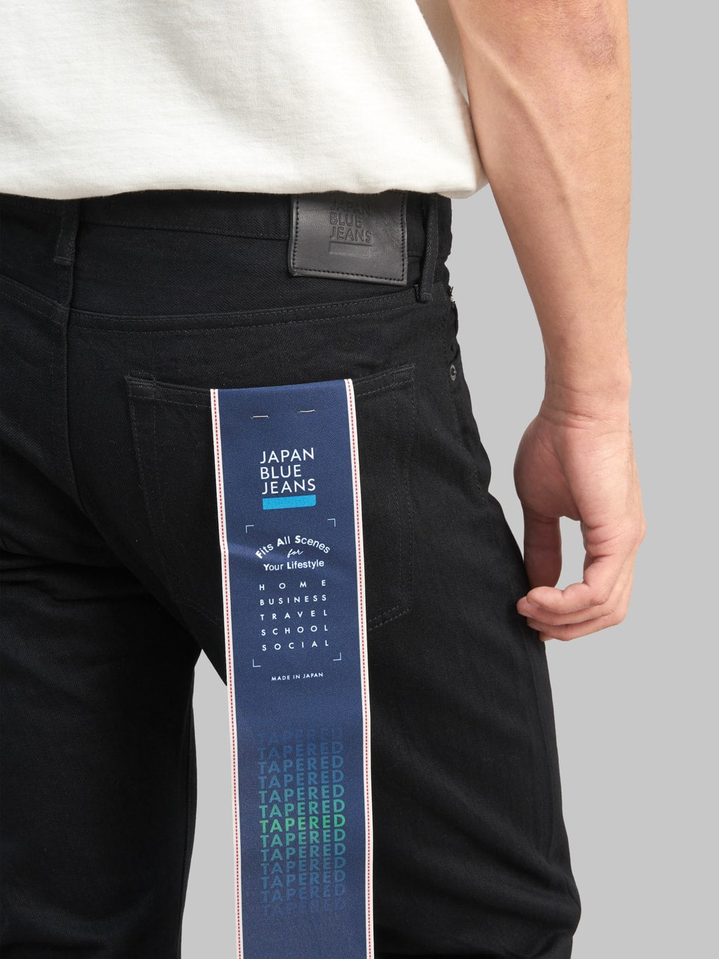 japan blue j214 us cotton circle black selvedge jeans back pocket