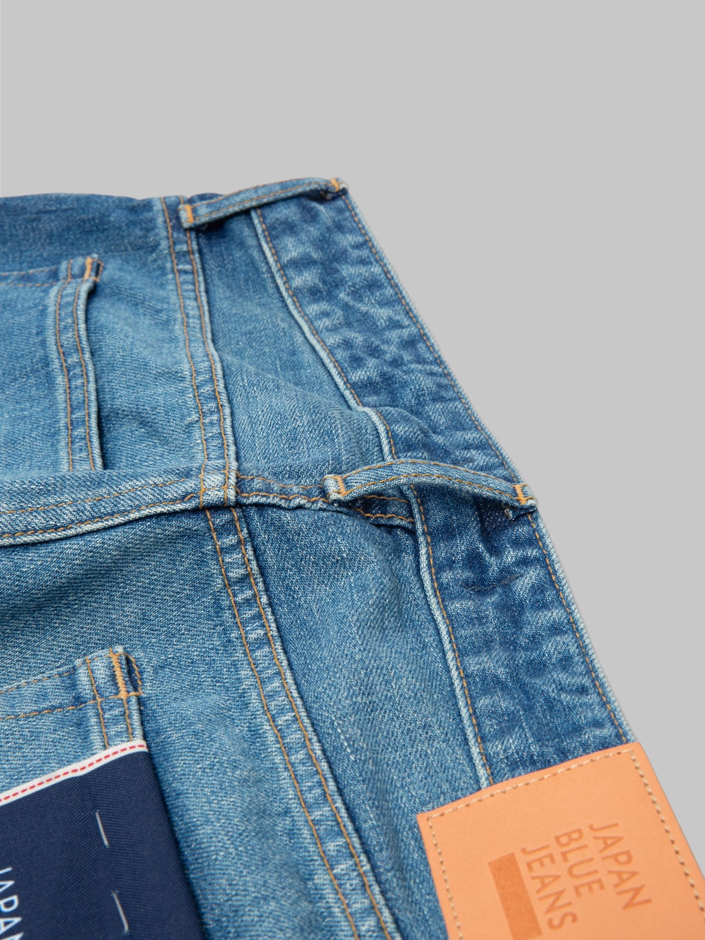 Japan Blue J304MID Africa Cotton Stonewashed Straight Jeans Middle Indigo belt loop