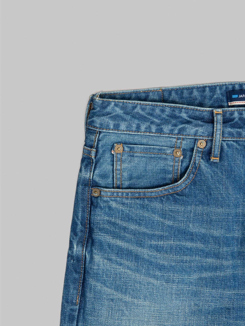 Japan Blue J304MID Africa Cotton Stonewashed Straight Jeans Middle Indigo coin pocket