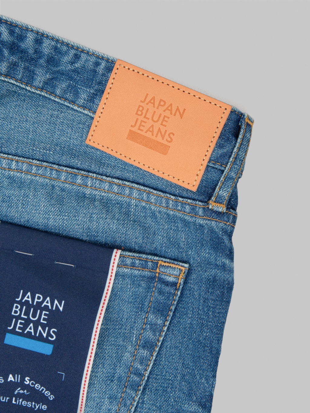 Japan Blue J304MID Africa Cotton Stonewashed Straight Jeans Middle Indigo pocket flasher