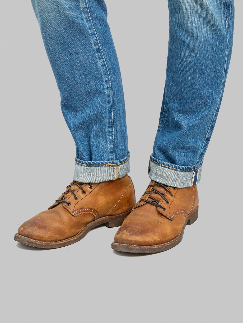 Japan Blue J304MID Africa Cotton Stonewashed Straight Jeans Middle Indigo selvedge