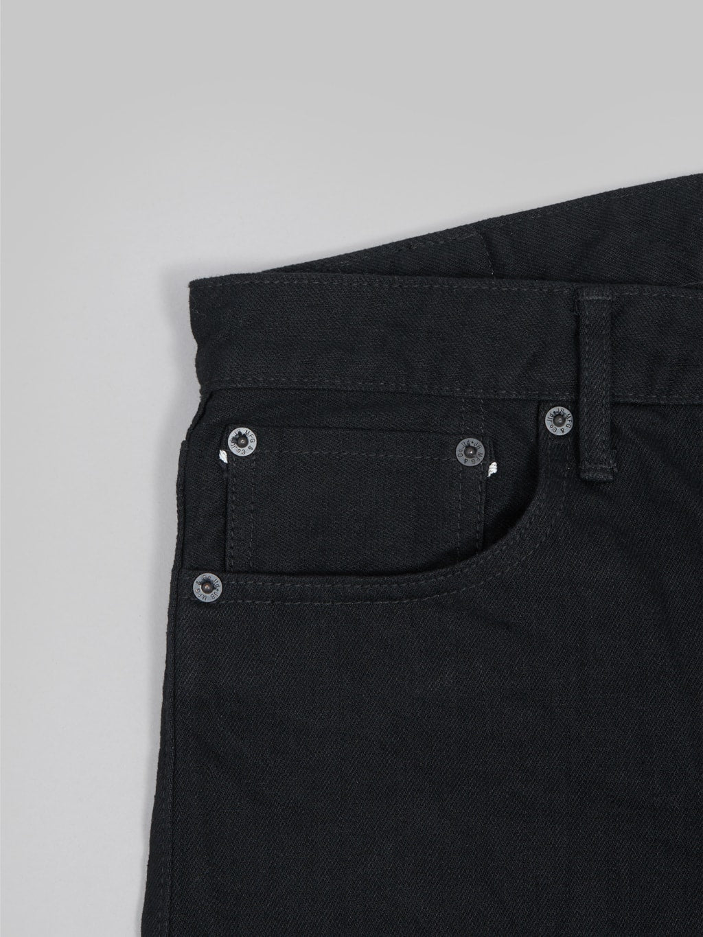 japan blue j314 us cotton circle straight black selvedge jeans coin pouch