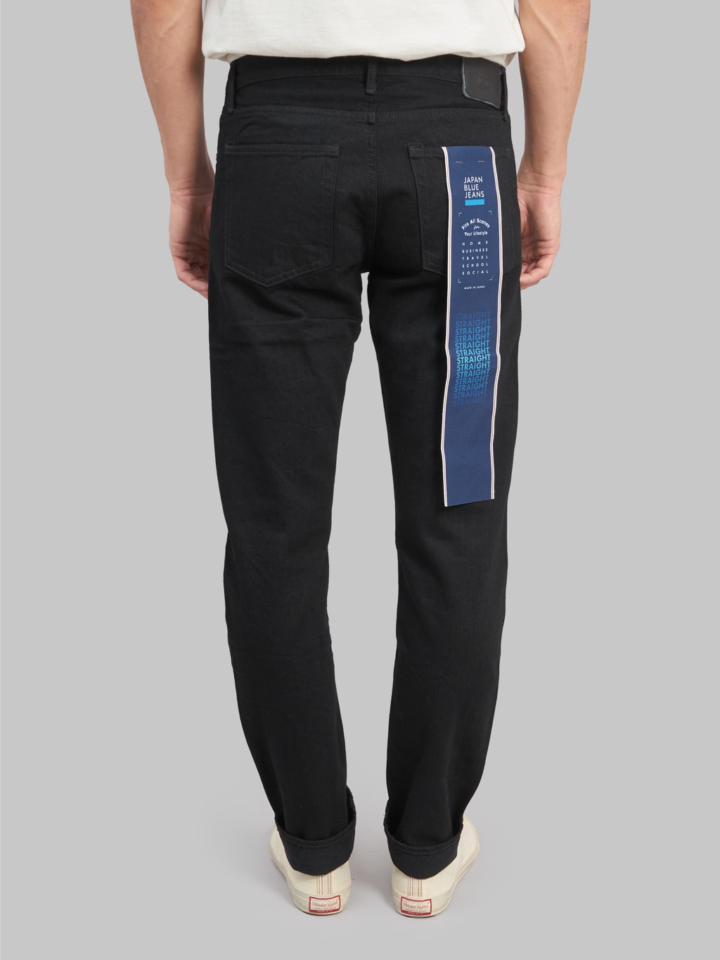 japan blue j314 us cotton circle straight black selvedge jeans back fit