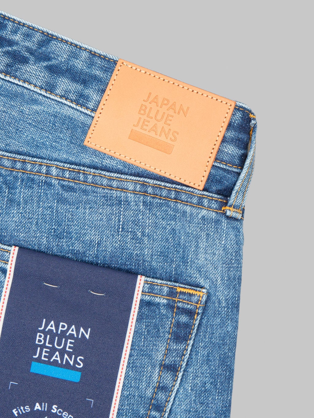 Japan Blue J401-MID 14.8oz US Cotton Stonewashed Circle Classic Straight Jeans Middle Indigo