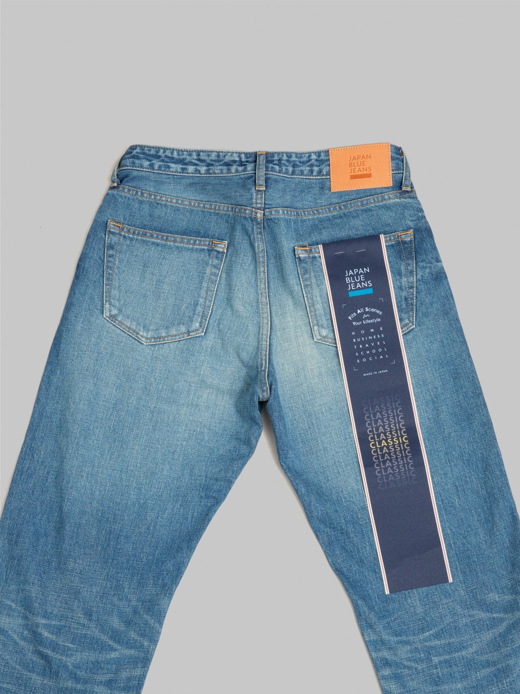 japan blue j404 selvedge denim classic straight jeans back details
