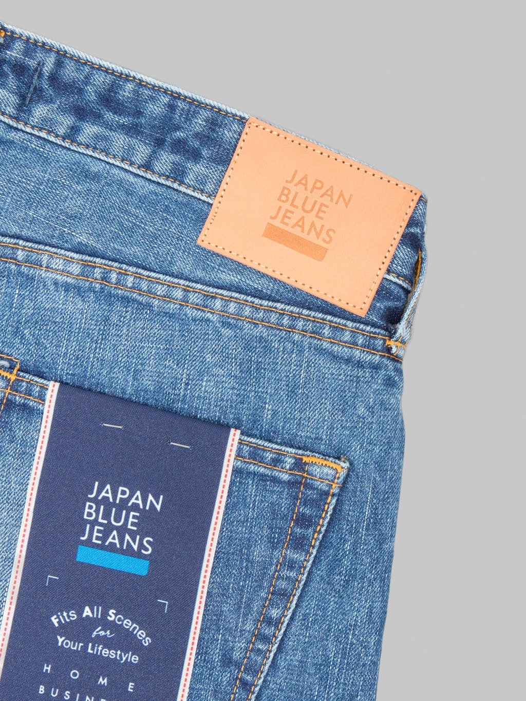 Japan Blue J501-MID 14.8oz US Cotton Stonewashed Circle Loose Straight Jeans Middle Indigo
