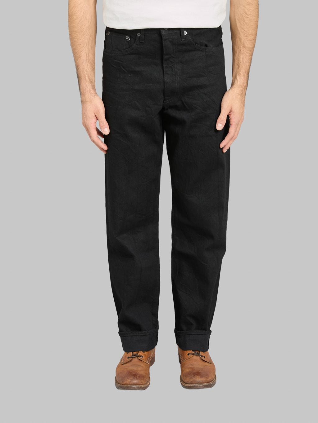 Japan Blue J514 14oz US Cotton Circle Loose Straight Black Jeans